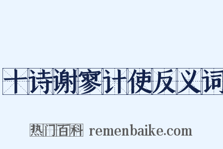 十诗谢寥计使反义词是什么意思的图片